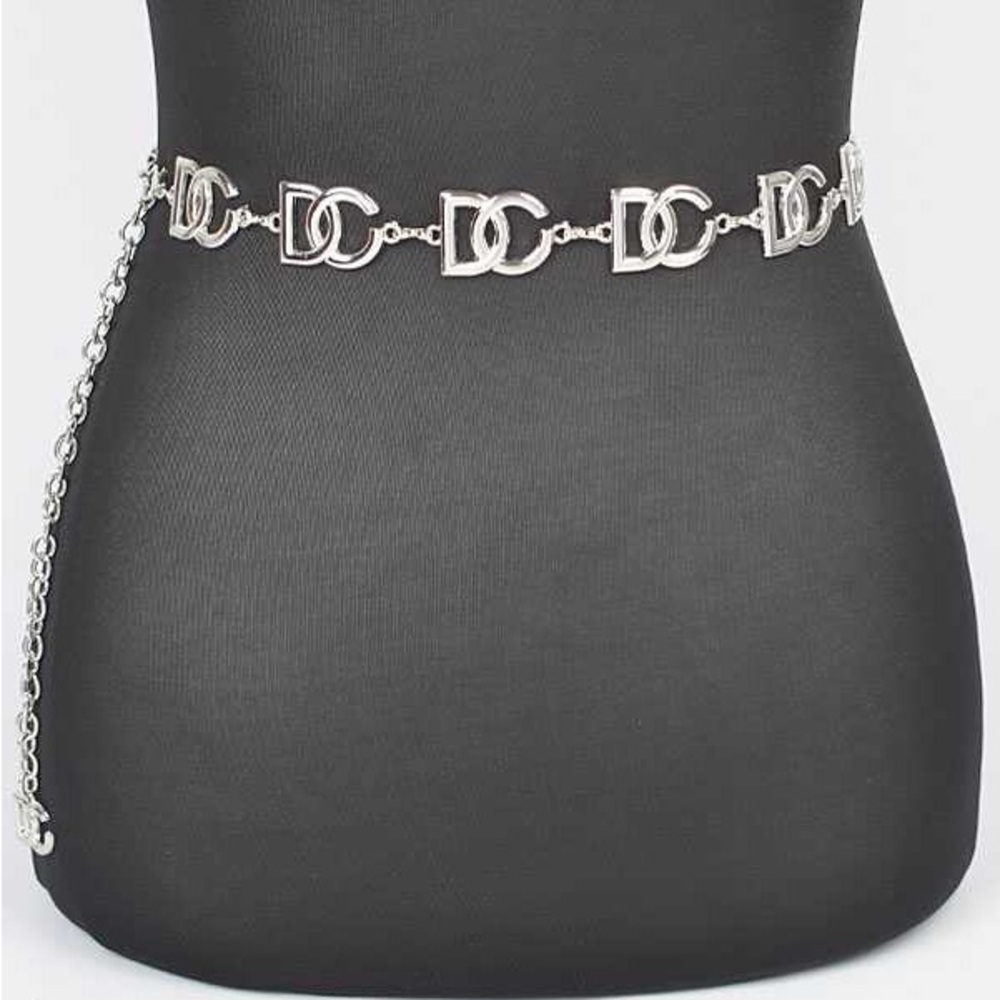 Plus Size Gold or Silver Medallion Chain Statement Belt